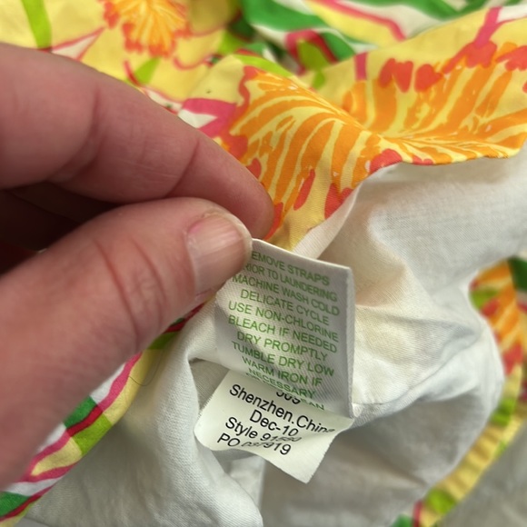 Lilly Pulitzer Spring Lillies Top size 6 lined removable straps y2k - Picture 13 of 16
